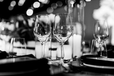 Close-up of wineglass on table