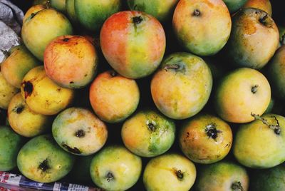 High angle view of fruits for sale at market stall