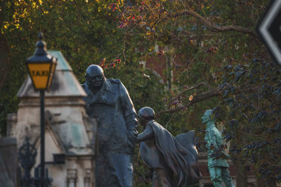 Low angle view of statue