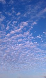 Low angle view of clouds in blue sky