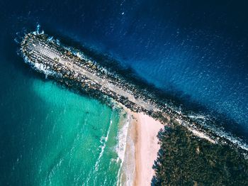 High angle view of beach