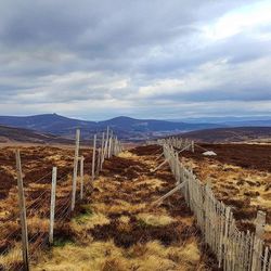 Scenic view of landscape against cloudy sky