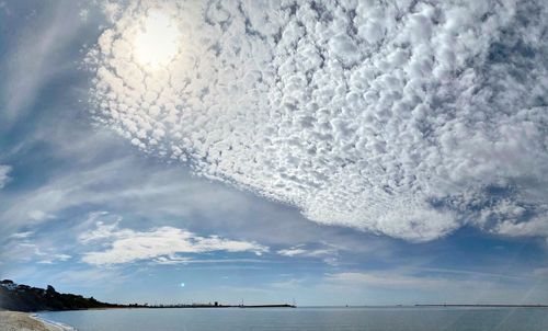 Scenic view of sea against sky during winter