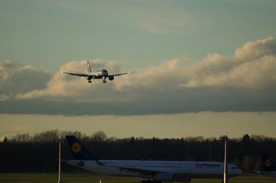 Airplane flying in sky