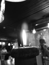 Close-up of tea light candles