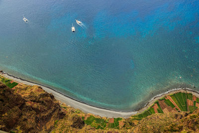 High angle view of sea