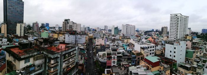 Panoramic view of cityscape against sky