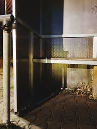 Open door of building