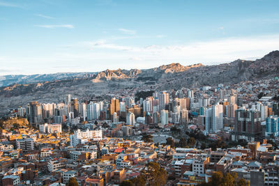 Aerial view of buildings in city