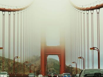 Suspension bridge against sky