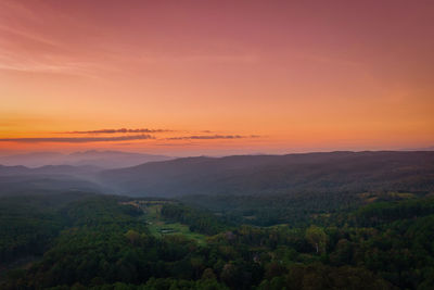 Scenic view of landscape against sky during sunset