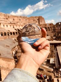 Close-up of person holding hands