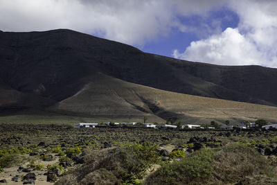 Scenic view of mountains against sky