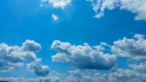 Low angle view of clouds in blue sky