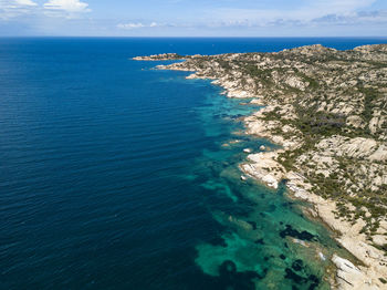 Aerial view of sea against sky