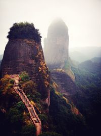 Rock formations on mountain