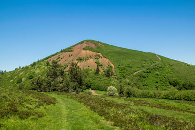 View from the puy pariou volcano hiking trail