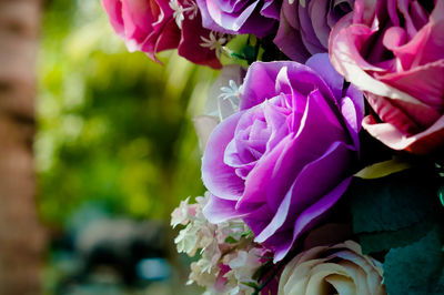 Close-up of pink rose bouquet