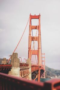 Low angle view of suspension bridge