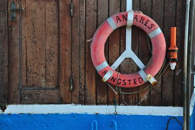 Information sign on wall
