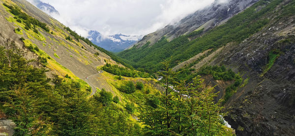 Scenic view of mountains against sky