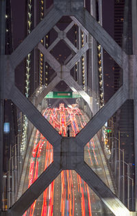 Close-up bay bridge traffic