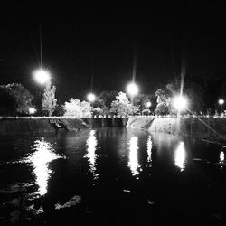 Illuminated street light at night