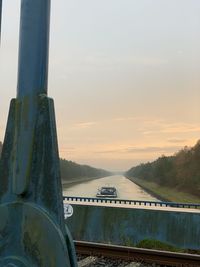 Bridge against sky during sunset