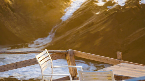 High angle view of boat