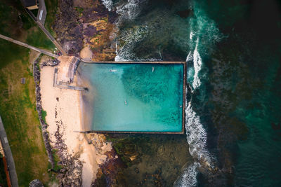 High angle view of ocean pool