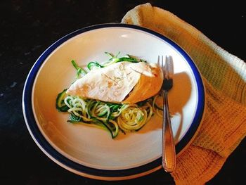 Close-up of food served in plate