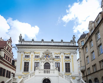 Low angle view of historical building against sky