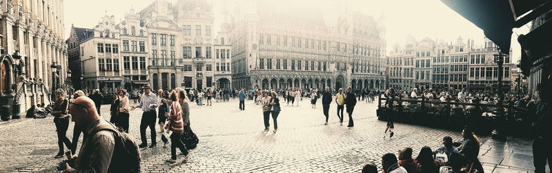 Crowd of buildings in city