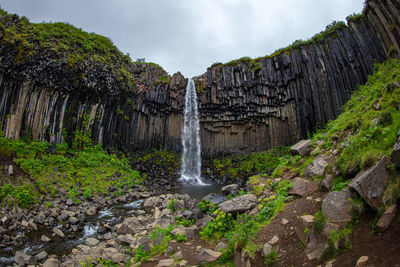 Scenic view of waterfall