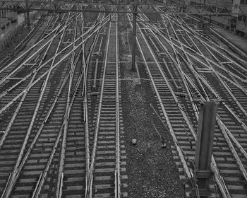 High angle view of railroad tracks