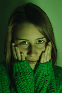 Close-up portrait of a young woman