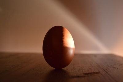 Close-up of egg on table