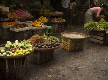 Fruits for sale at market stall