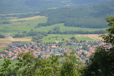 High angle view of townscape