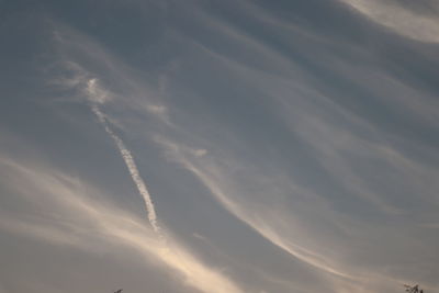 Low angle view of vapor trail in sky