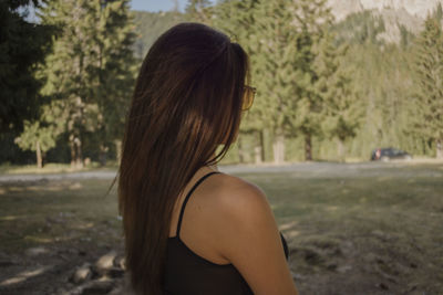 Woman sitting at park