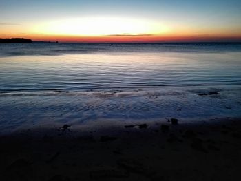 Scenic view of sea against sky at sunset