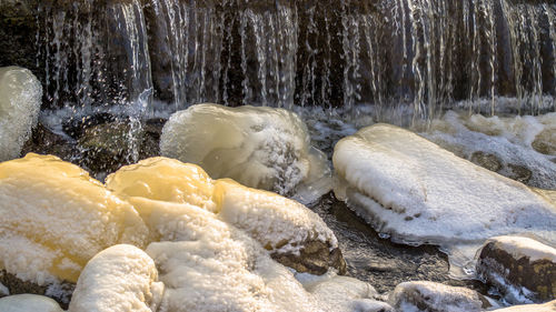 Close-up of splashing water at beach