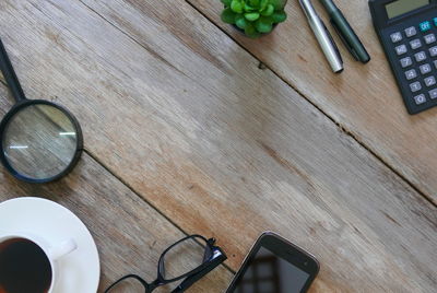 High angle view of laptop on table