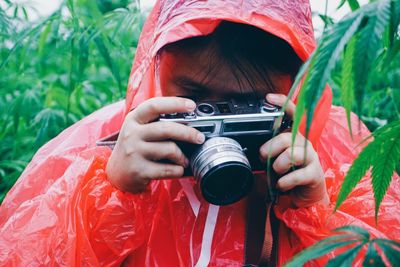 Portrait of man photographing