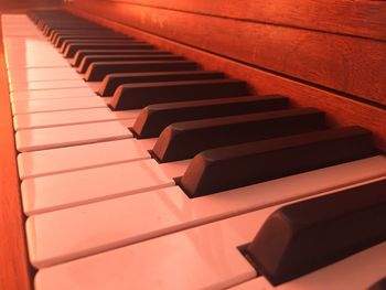 Close-up of piano keys