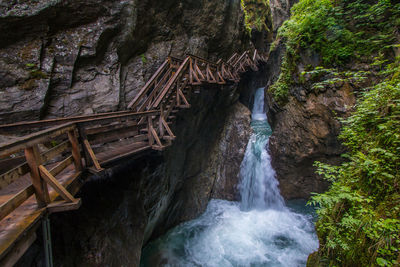 Scenic view of waterfall