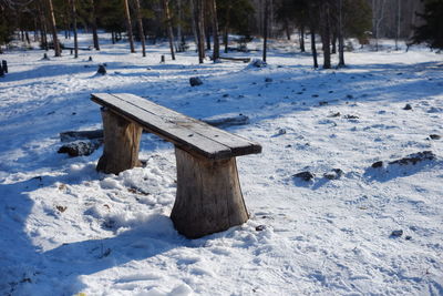 Scenic view of snow covered field