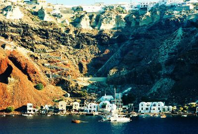 Aerial view of a harbor