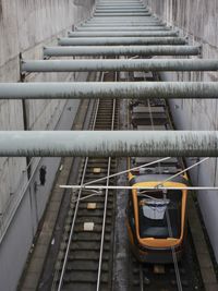 Low angle view of railroad tracks